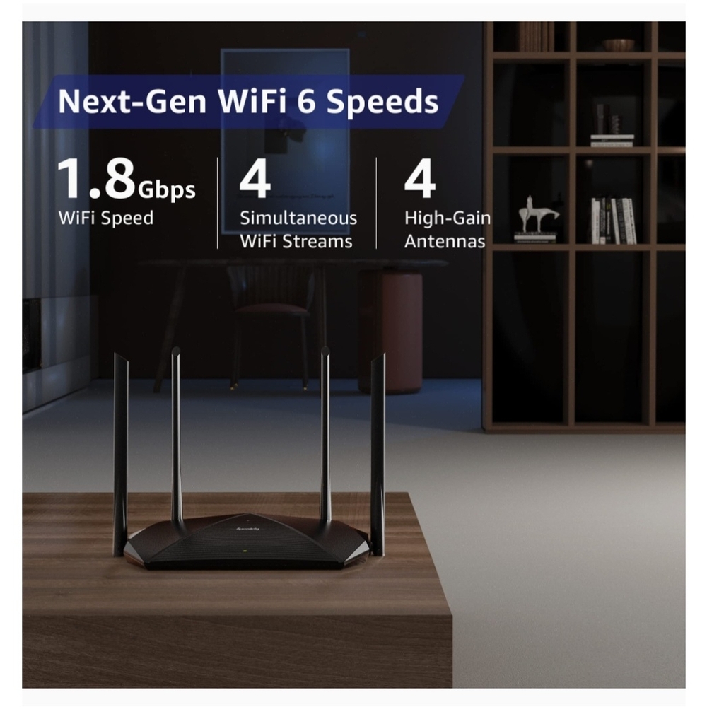 Speedefy AX1800 Black Router - Picture 2 of 7